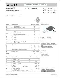 Click here to download IXTK140N20P Datasheet