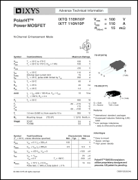 Click here to download IXTQ110N10 Datasheet