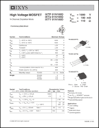 Click here to download IXTY01N100D Datasheet