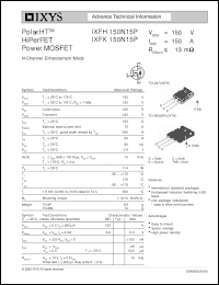 Click here to download IXFH150N15P Datasheet