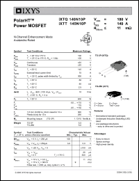 Click here to download IXTQ140N10P Datasheet
