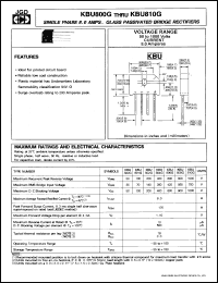 Click here to download KBU801G Datasheet