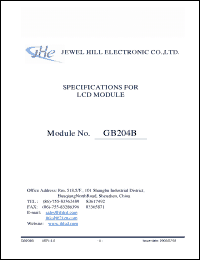 Click here to download GB204BNYBBMLB-V01 Datasheet