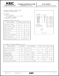 Click here to download KTA1021 Datasheet