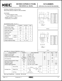 Click here to download KTA1040L Datasheet