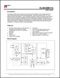 Click here to download KL5KUSB115 Datasheet