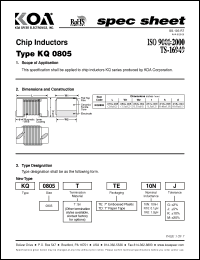 Click here to download KQ0805TTER18 Datasheet