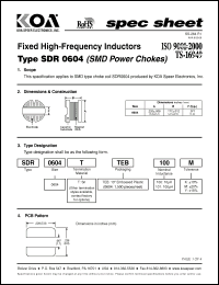 Click here to download SDR0604TTEB100Y Datasheet