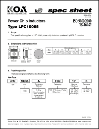 Click here to download LPC10065ATED101M Datasheet
