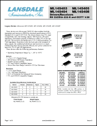 Click here to download ML145405DW Datasheet