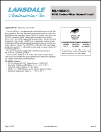 Click here to download ML145506WP Datasheet