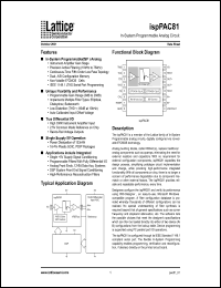 Click here to download ISPPAC81 Datasheet