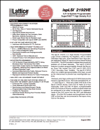 Click here to download ISPLSI2192VE180LT128I Datasheet