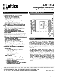 Click here to download PLSI1016-60LH/883 Datasheet