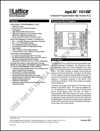 Click here to download ISPLSI1016E-125LJI Datasheet