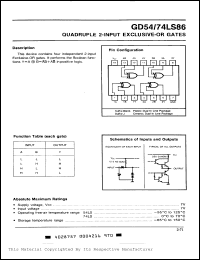 Click here to download GD54LS86 Datasheet
