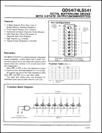 Click here to download GD54LS541J Datasheet