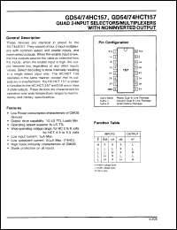 Click here to download GD54HCT157J Datasheet
