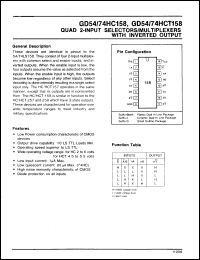 Click here to download GD74HC158J Datasheet