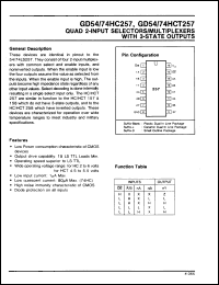 Click here to download GD54HCT257J Datasheet