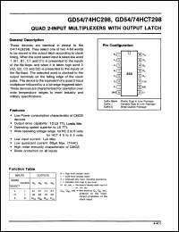 Click here to download GD54HC298J Datasheet