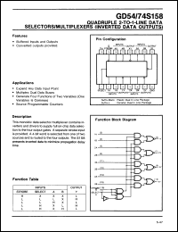 Click here to download GD74S158J Datasheet