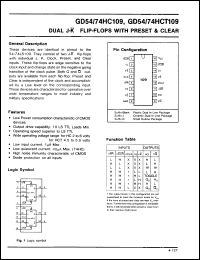 Click here to download GD74HCT109D Datasheet