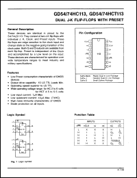 Click here to download GD74HCT113D Datasheet
