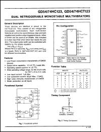 Click here to download GD74HCT123D Datasheet