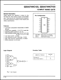 Click here to download GD74HCT133J Datasheet