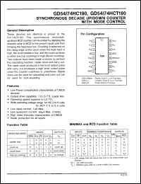Click here to download GD74HCT190J Datasheet