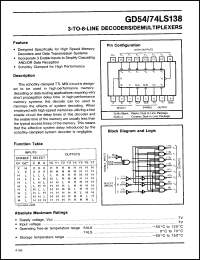Click here to download GD74LS138J Datasheet