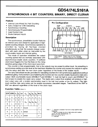 Click here to download GD54LS161AJ Datasheet