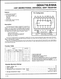 Click here to download GD74LS194AJ Datasheet