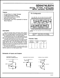 Click here to download GD54LS374J Datasheet
