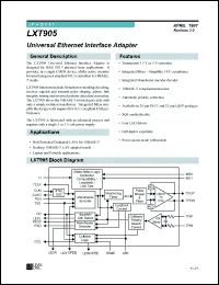 Click here to download LXT905 Datasheet