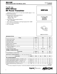 Click here to download MRF426 Datasheet