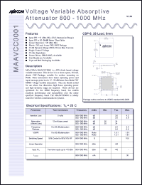 Click here to download MAAVCC0001TR Datasheet