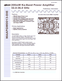 Click here to download MAAPGM0013-DIE Datasheet