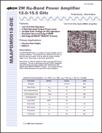 Click here to download MAAPGM0018-DIE Datasheet