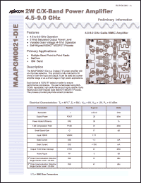 Click here to download MAAPGM0021-DIE Datasheet