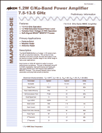 Click here to download MAAPGM0038-DIE Datasheet