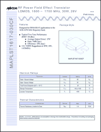 Click here to download MAPLST1617-030CF Datasheet