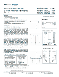 Click here to download MASW-001100-1190 Datasheet