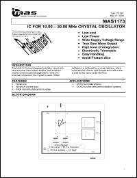 Click here to download MAS1173ASAA-T Datasheet