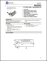 Click here to download MAS9281A1TG00 Datasheet