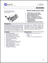 Click here to download MAS9560A1 Datasheet
