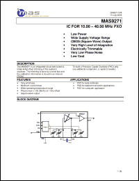 Click here to download MAS9271 Datasheet