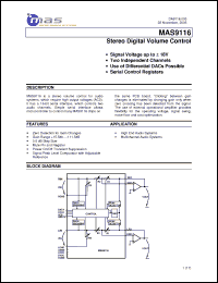 Click here to download MAS9116AASD08 Datasheet