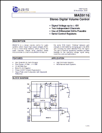 Click here to download MAS9116 Datasheet